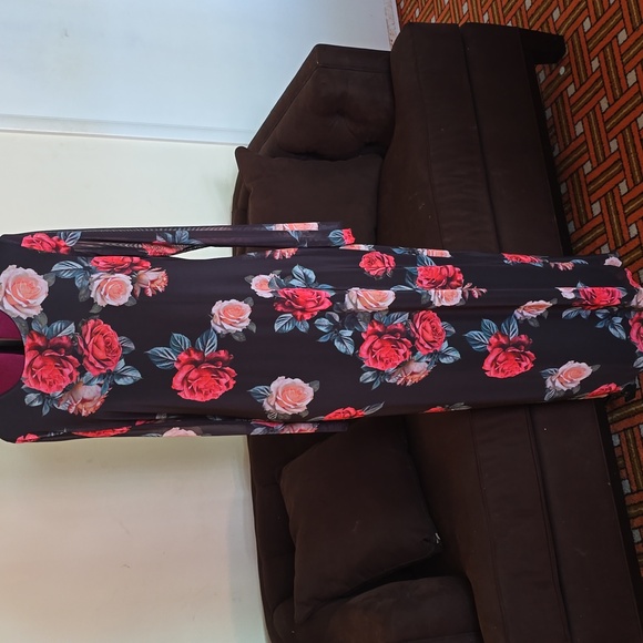 Floral Maxi Dress with Red and Pink Roses By Bebe - Picture 1 of 5